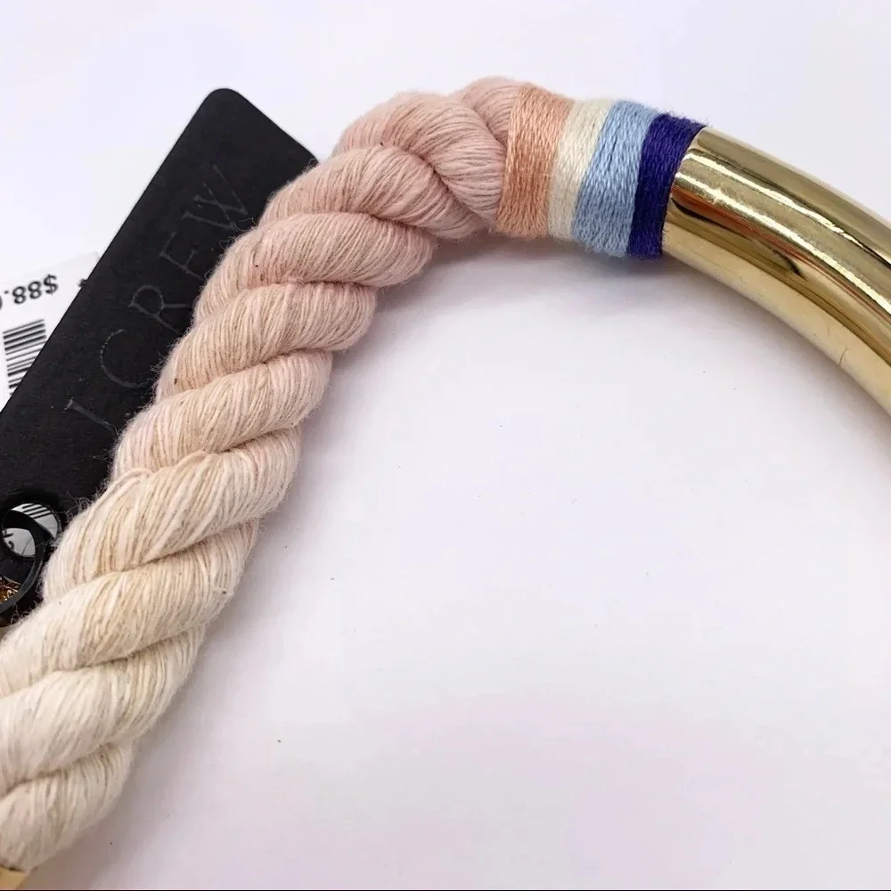 J. Crew Gold Tube with Twisted Rope Necklace NWT